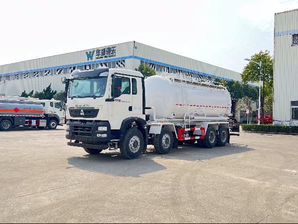 8x4重汽豪沃TX系列SGZ5310GXHZZ6T5型油田專(zhuān)用下灰罐車(chē)|17立方固井水泥罐車(chē)|重晶石粉罐車(chē)