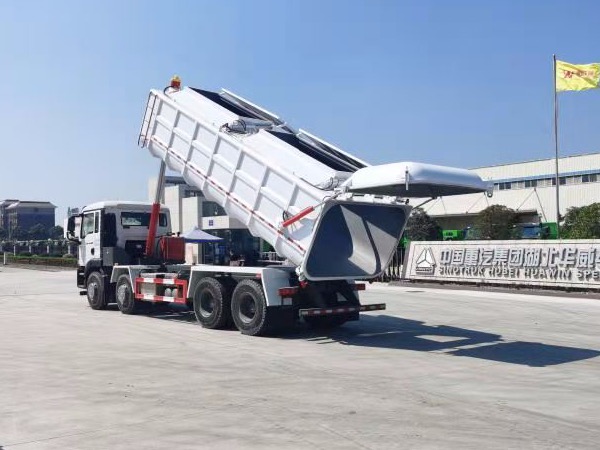 8x4重汽汕德卡【國六排放】25立方環(huán)保式污泥車(chē)|SGZ5310ZWXZZ6C5型廂式污泥自卸車(chē)